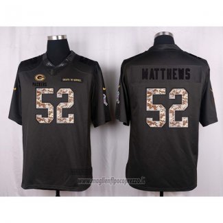 Maglia NFL Anthracite Green Bay Packers Matthews 2016 Salute To Service