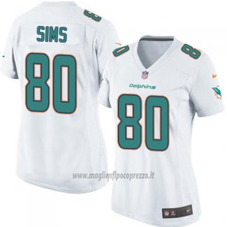 Maglia NFL Game Donna Miami Dolphins Sims Bianco