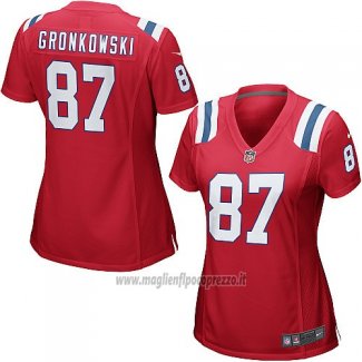 Maglia NFL Game Donna New England Patriots Gronkowski Rosso