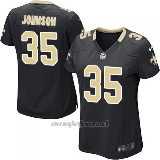 Maglia NFL Game Donna New Orleans Saints Johnson Nero