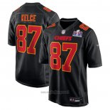 Maglia NFL Game Kansas City Chiefs Travis Kelce Super Bowl Lviii Patch Fashion Nero