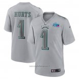 Maglia NFL Game Philadelphia Eagles Jalen Hurts Super Bowl Lvii Patch Atmosphere Fashion Grigio