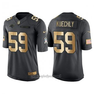 Maglia NFL Gold Anthracite Carolina Panthers Kuechly Salute To Service 2016 Nero