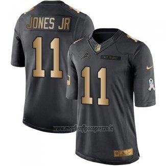 Maglia NFL Gold Anthracite Detroit Lions Jones Jr Salute To Service 2016 Nero