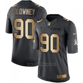 Maglia NFL Gold Anthracite Houston Texans Clowney Salute To Service 2016 Nero