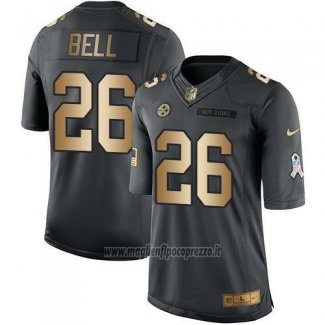 Maglia NFL Gold Anthracite Pittsburgh Steelers Bell Salute To Service 2016 Nero