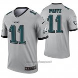 Maglia NFL Legend Philadelphia Eagles 11 Carson Wentz Inverted Grigio