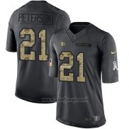 Maglia NFL Limited Arizona Cardinals 21 Patrick Peterson Nero Stitched 2016 Salute To Service