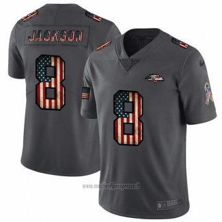 Maglia NFL Limited Baltimore Ravens Jackson Retro Flag Nero