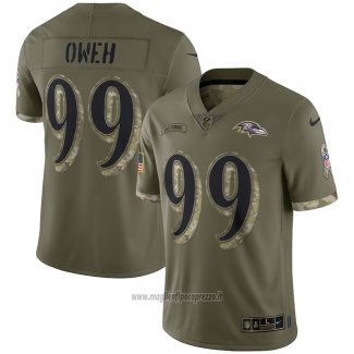 Maglia NFL Limited Baltimore Ravens Odafe Oweh 2022 Salute To Service Verde Militare