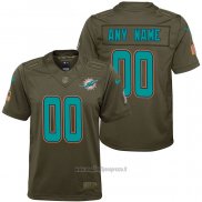Maglia NFL Limited Bambino Miami Dolphins Personalizzate Salute To Service Verde