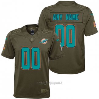 Maglia NFL Limited Bambino Miami Dolphins Personalizzate Salute To Service Verde