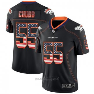 Maglia NFL Limited Denver Broncos Chubb Rush USA Flag Nero