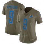 Maglia NFL Limited Donna Detroit Lions 9 Stafford 2017 Salute To Service Verde