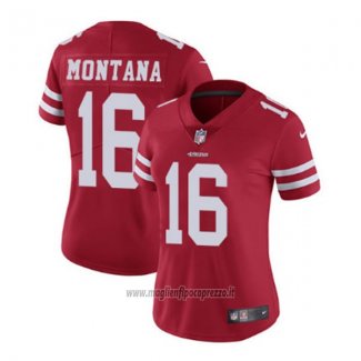 Maglia NFL Limited Donna San Francisco 49ers 16 Montana Rosso