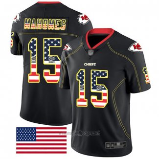 Maglia NFL Limited Kansas City Chiefs Mahomes Rush USA Flag Nero