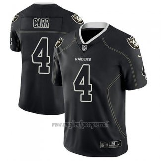 Maglia NFL Limited Las Vegas Raiders Derek Carr Nero Color Rush 2018 Lights Out