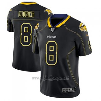 Maglia NFL Limited Minnesota Vikings Kirk Cousins Nero Color Rush 2018 Lights Out