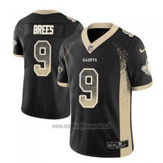 Maglia NFL Limited New Orleans Saints Drew Brees Saints Nero 2018 Rush Drift Fashion