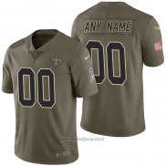 Maglia NFL Limited New Orleans Saints Personalizzate 2017 Salute To Service Verde