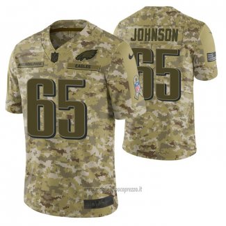Maglia NFL Limited Philadelphia Eagles 65 Lane Johnson 2018 Salute To Service Camuffamento