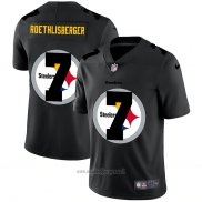 Maglia NFL Limited Pittsburgh Steelers Roethlisberger Logo Dual Overlap Nero