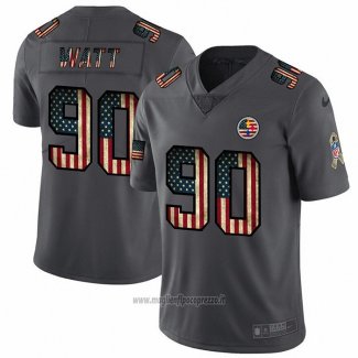 Maglia NFL Limited Pittsburgh Steelers Watt Retro Flag Nero