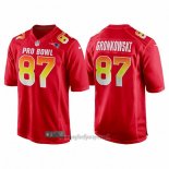 Maglia NFL Pro Bowl New England Patriots 87 Rob Gronkowski AFC 2018 Rosso