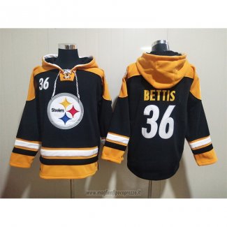 Felpa con Cappuccio Pittsburgh Steelers Jerome Bettis Nero