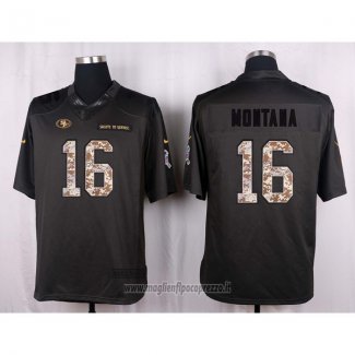 Maglia NFL Anthracite San Francisco 49ers Montana 2016 Salute To Service