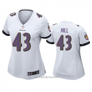 Maglia NFL Game Donna Baltimore Ravens Justice Hill Bianco