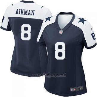 Maglia NFL Game Donna Dallas Cowboys Aikman Blu Bianco