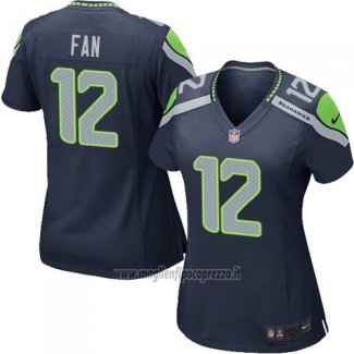 Maglia NFL Game Donna Seattle Seahawks Fan Blu Scuro