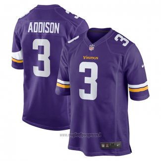 Maglia NFL Game Minnesota Vikings Jordan Addison 2023 NFL Draft First Round Pick Viola
