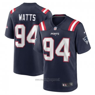 Maglia NFL Game New England Patriots Armon Watts Blu