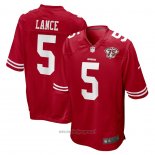 Maglia NFL Game San Francisco 49ers Trey Lance 75 Aniversario Rosso