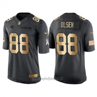 Maglia NFL Gold Anthracite Carolina Panthers Olsen Salute To Service 2016 Nero