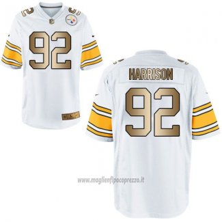 Maglia NFL Gold Game Pittsburgh Steelers Harrison Bianco