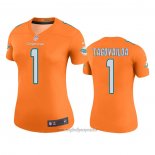 Maglia NFL Legend Donna Miami Dolphins Tua Tagovailoa Arancione Color Rush