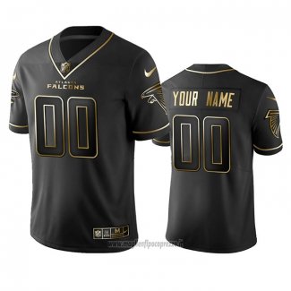 Maglia NFL Limited Atlanta Falcons Personalizzate Golden Edition Nero
