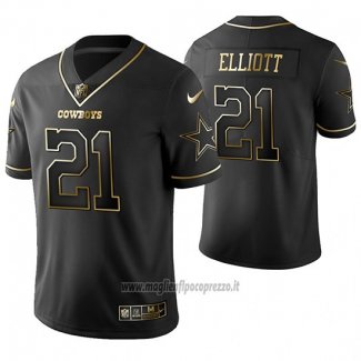 Maglia NFL Limited Dallas Cowboys Ezekiel Elliott Golden Edition Nero