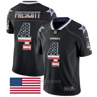 Maglia NFL Limited Dallas Cowboys Prescott Rush USA Flag Nero