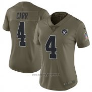 Maglia NFL Limited Donna Las Vegas Raiders 4 Carr 2017 Salute To Service Verde