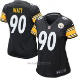 Maglia NFL Limited Donna Pittsburgh Steelers 90 Watt Nero Bianco