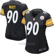 Maglia NFL Limited Donna Pittsburgh Steelers 90 Watt Nero Bianco