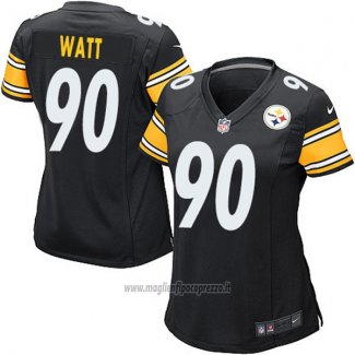 Maglia NFL Limited Donna Pittsburgh Steelers 90 Watt Nero Bianco