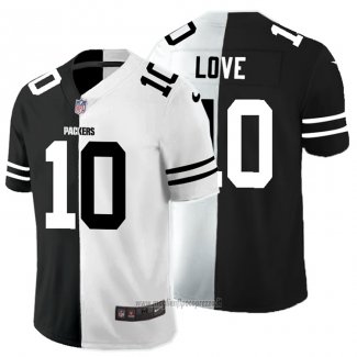 Maglia NFL Limited Green Bay Packers Love Black White Split