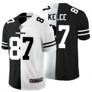 Maglia NFL Limited Kansas City Chiefs Kelce Black White Split