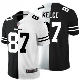 Maglia NFL Limited Kansas City Chiefs Kelce Black White Split
