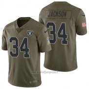 Maglia NFL Limited Las Vegas Raiders 34 Bo Jackson 2017 Salute To Service Verde
